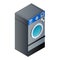 Full laundry wash machine icon, isometric style