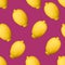 Full lemons seamless pattern on pink backgraund