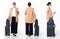 Full length 30s 40s Asian Pregnancy Woman business trip, 360 front side back rear