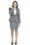 Full length of businesswoman attractive standing enjoy talking o