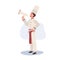 Full-Length Chef Illustration. Confident Male Chef Holding Megaphone. Professional Chef Announcing with Megaphone. Flat vector