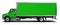 Full-length green delivery truck side view.