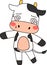 Full-length illustration of the cute Dairy cow character