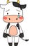 Full-length illustration of the cute Dairy cow character