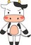 Full-length illustration of the cute Dairy cow character