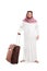 Full length portrait of an Arab with a suitcase