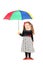 Full length portrait of a cute little girl holding a colorful um