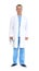 Full length portrait of experienced doctor in uniform on white background