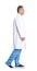 Full length portrait of experienced doctor in uniform on white. Medical service