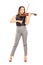 Full length portrait of a female violinist