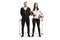 Full length portrait of a male and female football coaches posing in front of mini goal