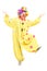 Full length portrait of a male funny circus clown posing