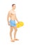 Full length portrait of a male lifeguard on duty posing