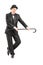 Full length portrait of a male magician holding a cane