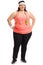Full length portrait of an overweight woman with skipping rope