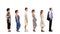 Full length portrait of people in a line