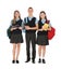 Full length portrait of teenagers in school uniform on white