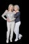 Full length portrait of two beautiful senior women