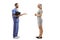 Full length profile shot of a male healthcare workers having a conversation with a young female patient