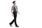 Full length profile shot of a mime walking