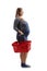 Full length shot of a smiling pregnant woman holding a shopping basket