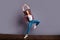 Full length size body view photo of fly high amazing attractive beautiful she her lady modern dance training zumba