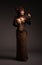 Full length view of brunette woman in gothic steampunk gown