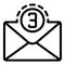 Full mail inbox icon, outline style