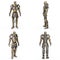 Full medieval iron suit, isolated on a white background. 3d illustration