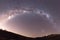 Full milky way panorama night sky shot in Patagonia