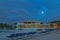 Full moon in a Blue sky over the Grand Palladium resort Jamaica West Indies