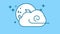 Full Moon, Cloud and Wind line icon on the Alpha Channel