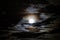 Full moon with clouds, Paschal Full Moon in April, 2023