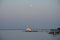 Full Moon at Dusk over the River