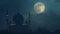 the full moon illuminating the night sky during the holy month of Ramadan, evoking a sense of serenity and spirituality