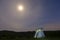 Full moon night in the dolmen of Sorginetxe, a megalithic monument located in Arrizala, province of Araba, Basque Country