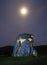 Full moon night in the dolmen of Sorginetxe, a megalithic monument located in Arrizala, province of Araba, Basque Country