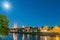 Full moon Night in Regensburg Bavaria with view to Dome St. Peter and River Danube