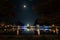 Full moon over Cat Ba Vietnam City at night