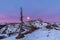 Full moon over Larra covered by snow