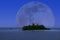 A full moon over the Maldives