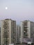 Full moon over Santiago de Chile City