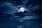 Full moon over sea