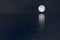 Full moon over water silent night scene