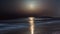 Full moon rise over sea. Moonlight timelapse