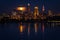 Full Moon Rises Over Cleveland Ohio