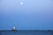 Full Moon rising above Chicago Lighthouse