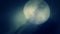 Full Moon Rising on a Dark Night with Spooky Fog