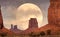 Full Moon rising on it`s Perigee in Monument Valley