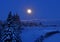 Full moon with snow